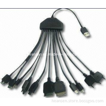 10-in-1 USB Data Cable for Mobile Phone, iPhone, PDA, Digital Camera and Sony's PSP
